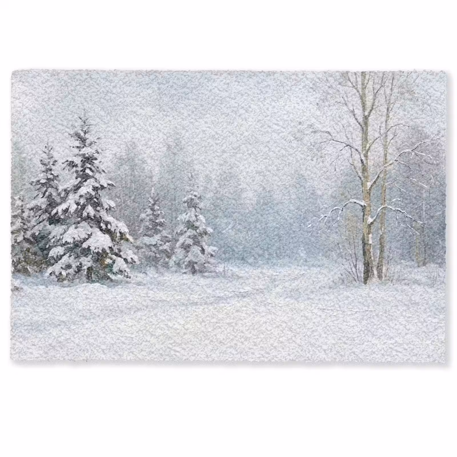 Deurmat - Bospad - Dennen - Sneeuw - Winter - Rustgevend — 1