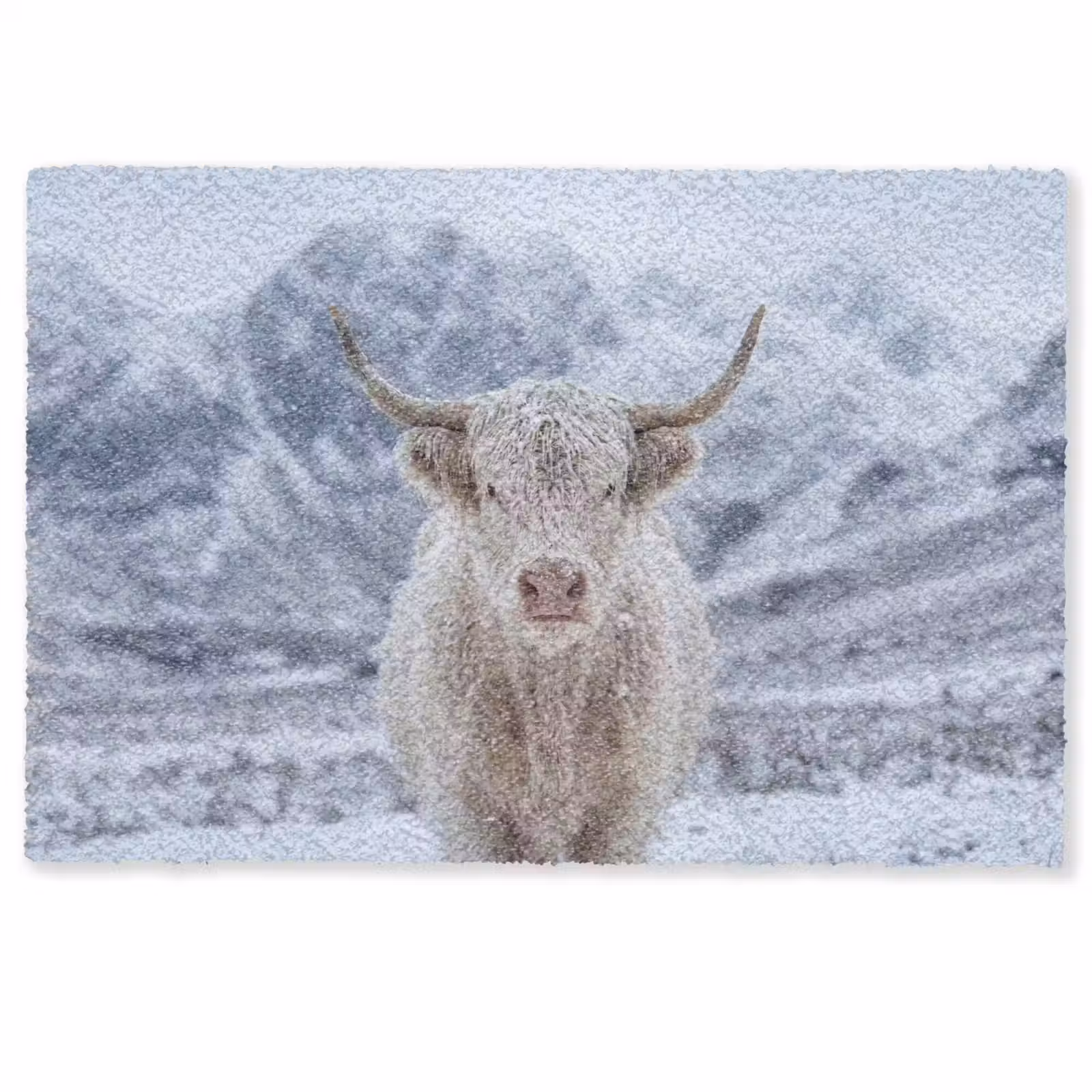 Deurmat - Schotse Hooglander - Sneeuw - Bergen - Winter — 1