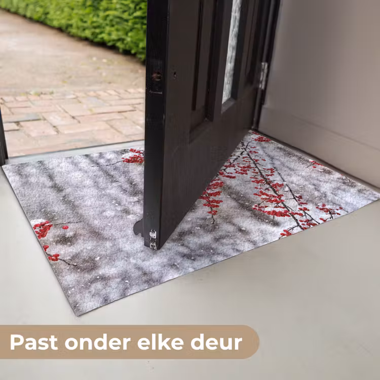 Deurmat - Bessen - Takken - Sneeuw - Winter - Kleurrijk — 7
