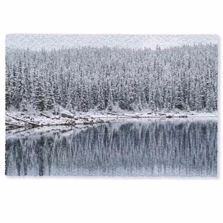 Deurmat - Bos - Reflectie - Meer - Winter - Serene — 1