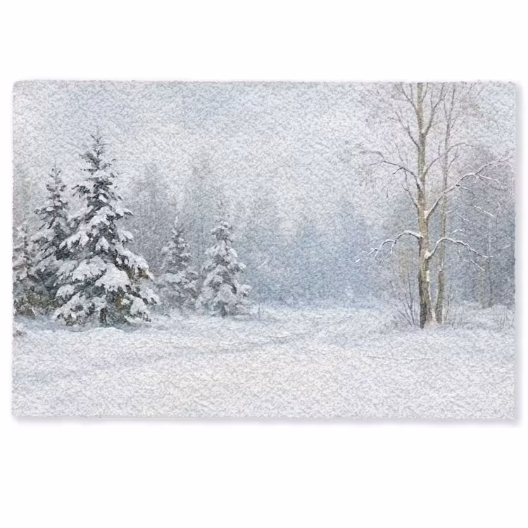 Deurmat - Bospad - Dennen - Sneeuw - Winter - Rustgevend — 1