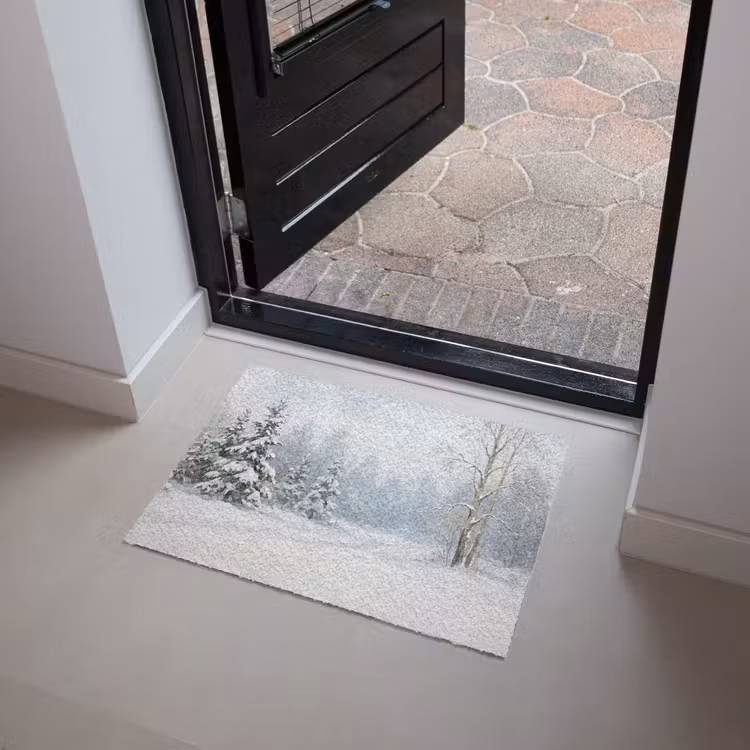Deurmat - Bospad - Dennen - Sneeuw - Winter - Rustgevend — 4