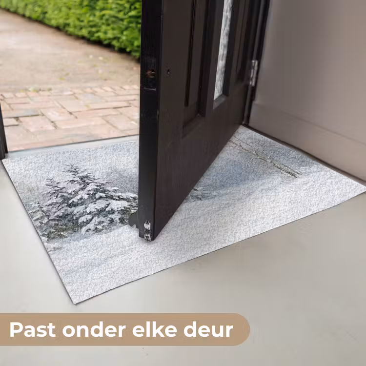 Deurmat - Bospad - Dennen - Sneeuw - Winter - Rustgevend — 7