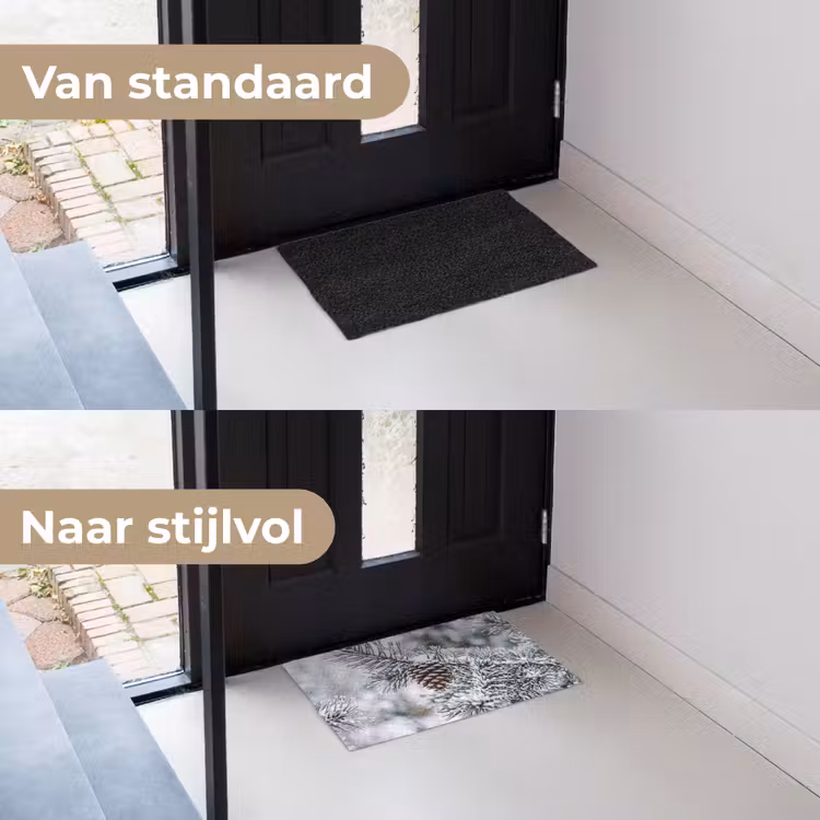Deurmat - Dennenappel - Tak - Sneeuw - Winter - Sfeervol — 3