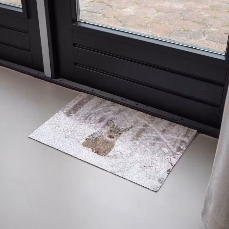 Deurmat - Hert - Sneeuw - Bos - Dieren - Vertederend — 2