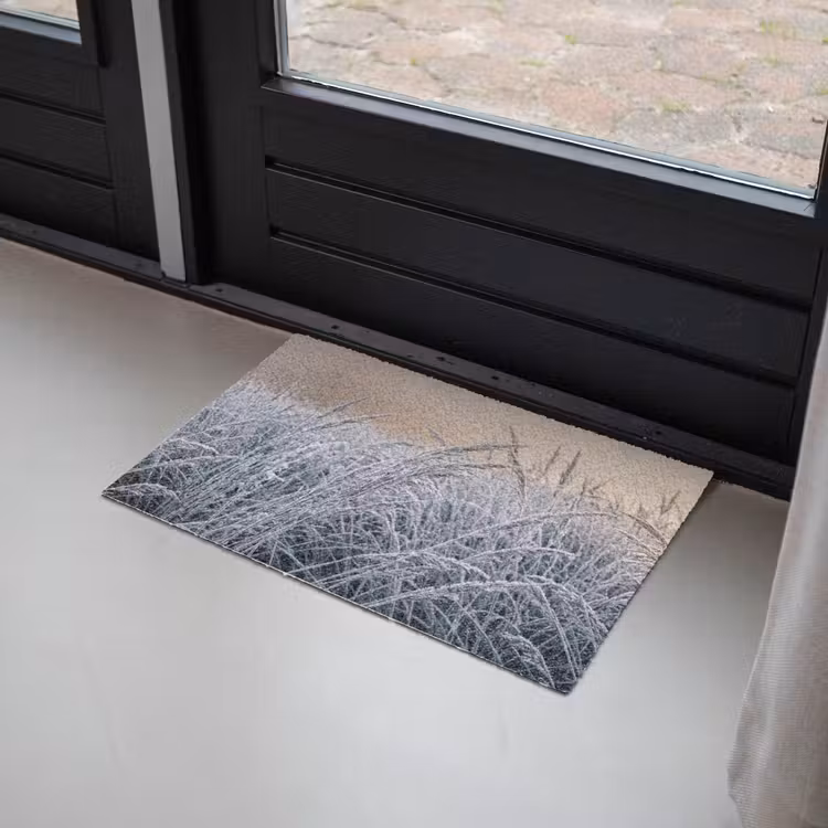 Deurmat - Rijp - Gras - Kristallen - Winter - Minimalistisch — 2