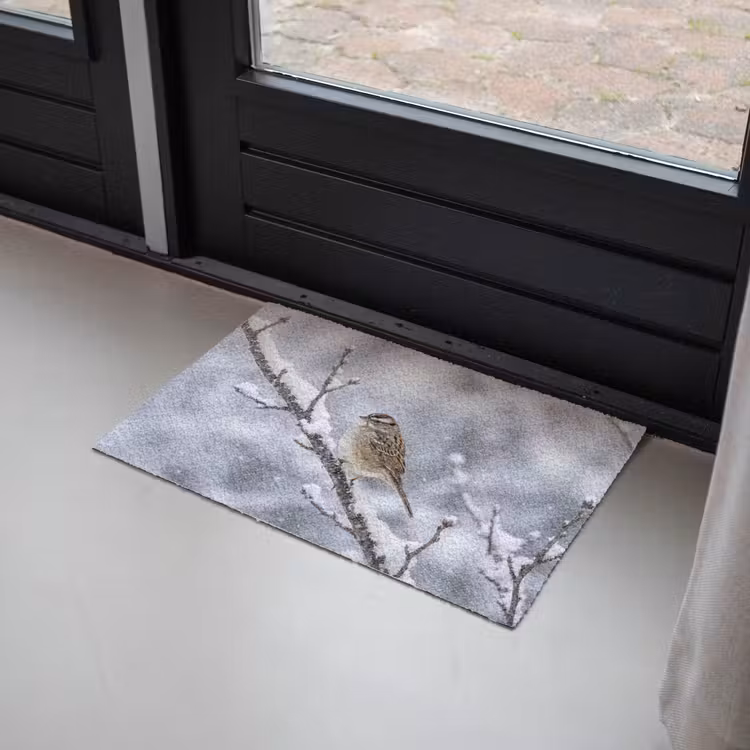 Deurmat - Vogel - Tak - Sneeuw - Winter — 2