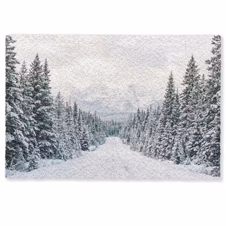 Deurmat - Weg - Sneeuw - Naaldbos - Winter - Avontuurlijk — 1