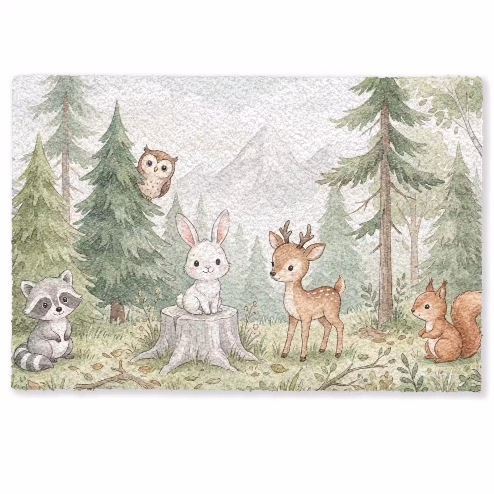 Deurmat - Bos - Dieren - Groen — 1