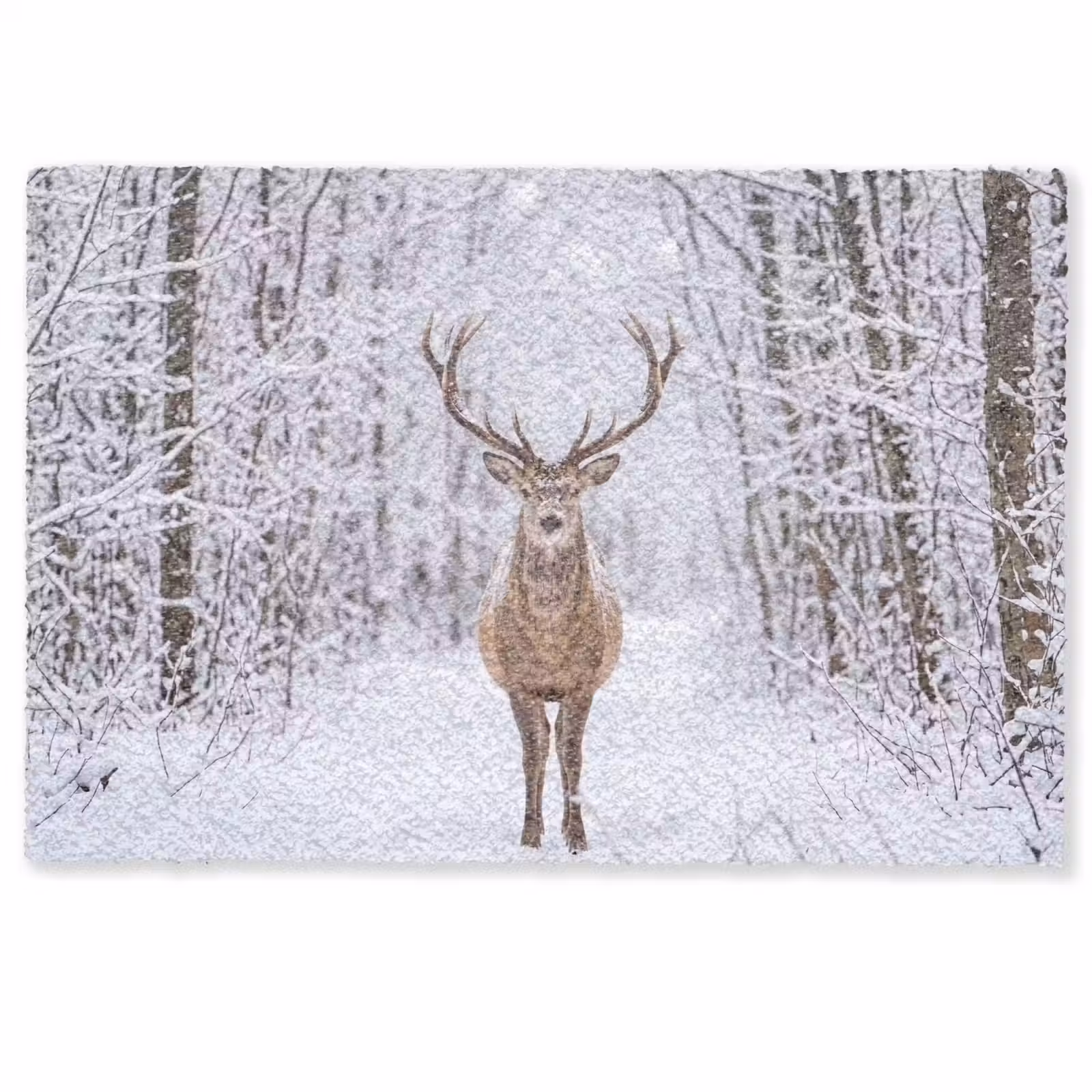 Deurmat - Hert - Winter - Bos - Natuur - Wit — 1