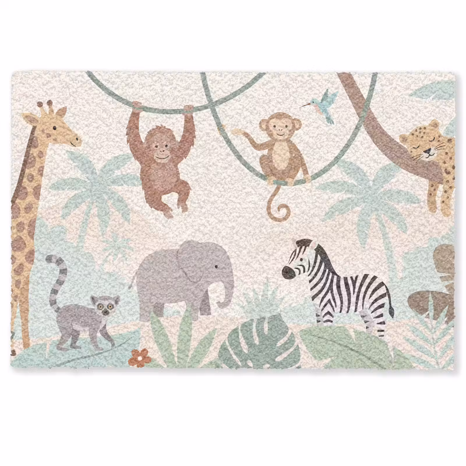 Deurmat - Jungle - Dieren - Groen — 1