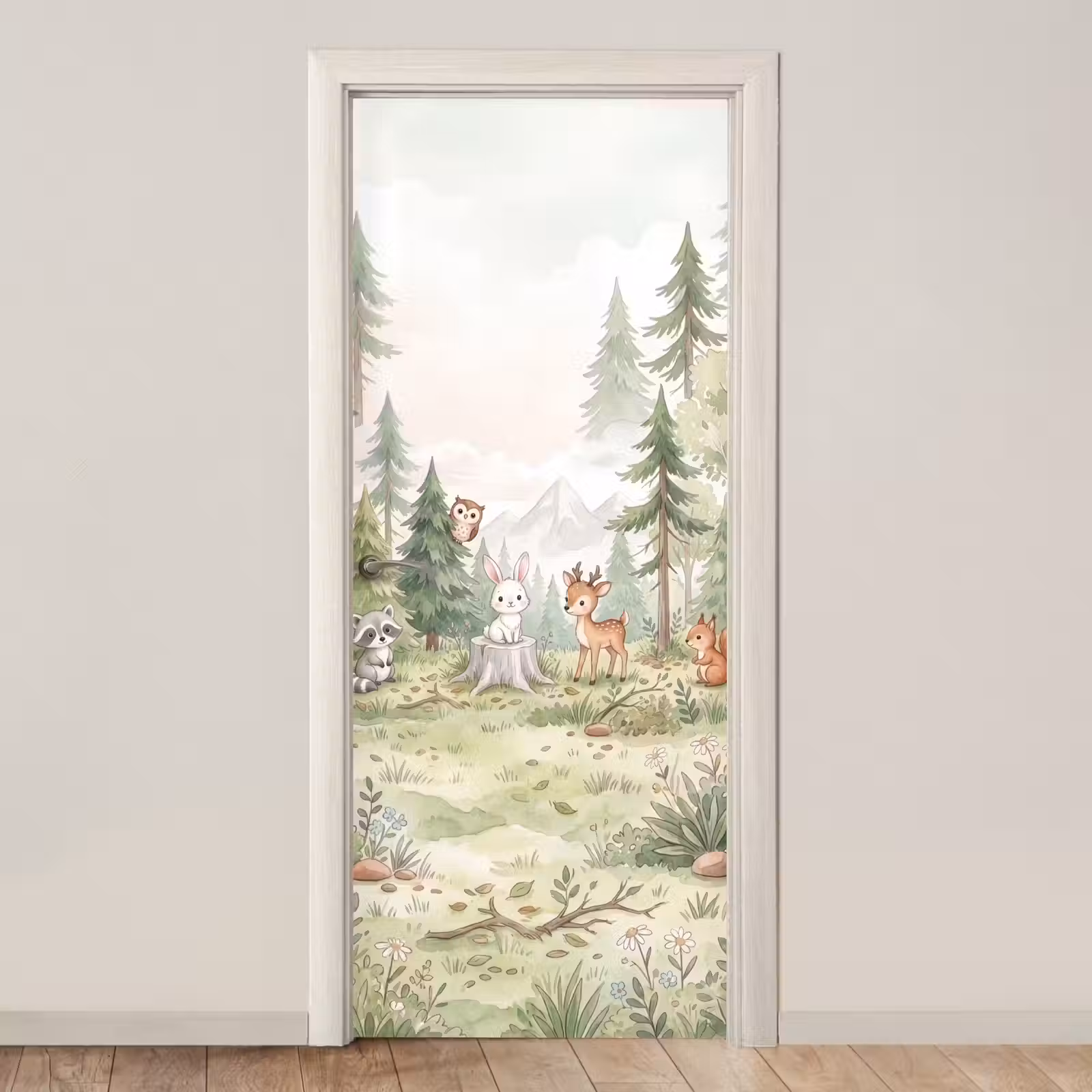 Deursticker - Bos - Dieren - Groen — 1