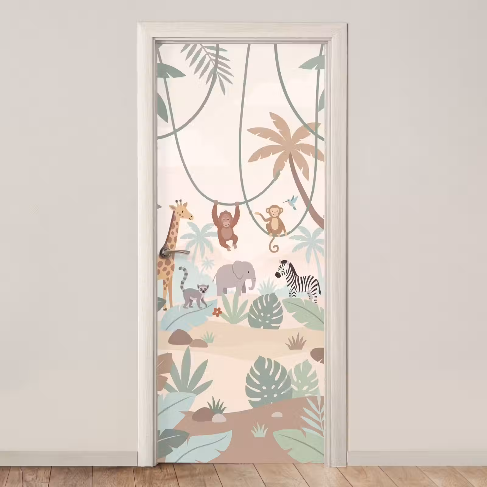 Deursticker - Jungle - Dieren - Groen — 1