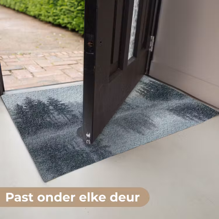Deurmat - Bos - Meer - Mist - Natuur - Grijs — 7
