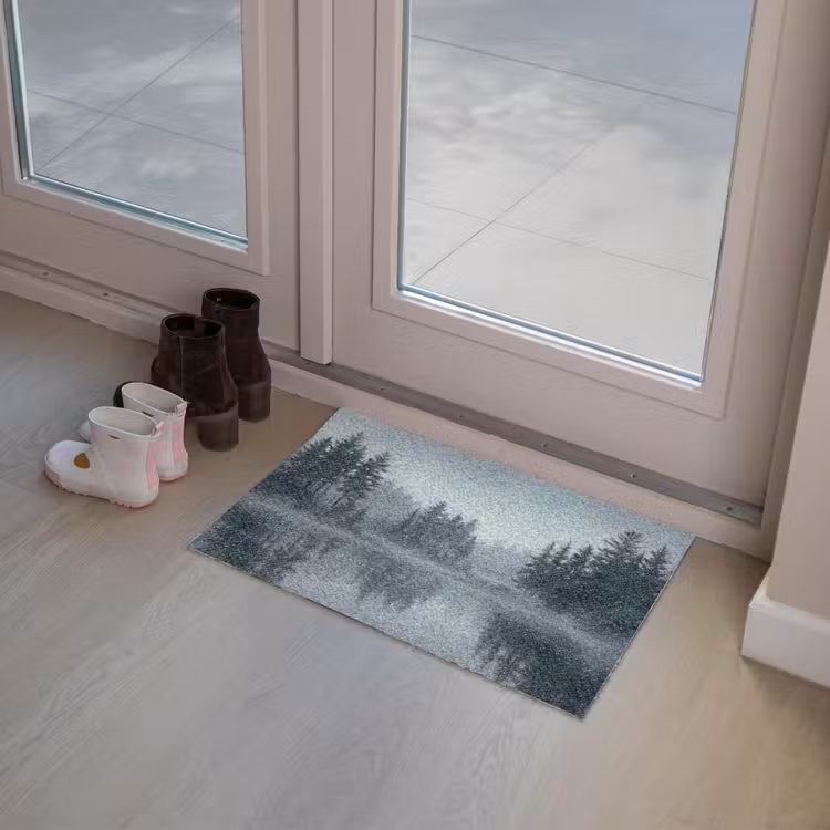 Deurmat - Bos - Meer - Mist - Natuur - Grijs — 8