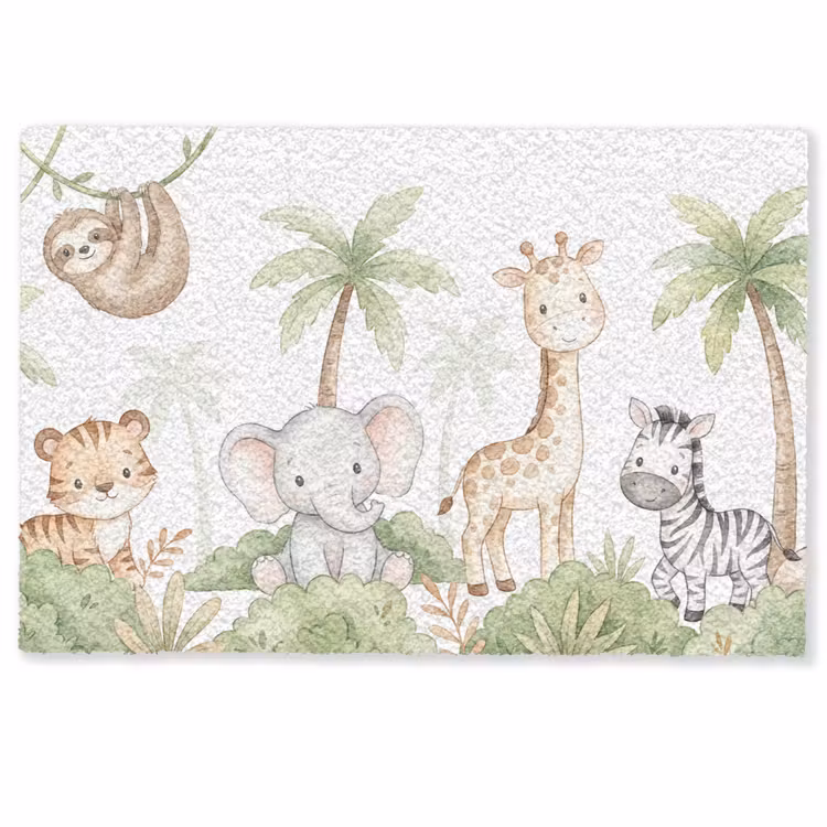 Deurmat - Dieren - Jungle - Pastel — 1