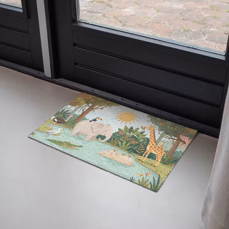 Deurmat - Jungle - Oase - Dieren - Kleurrijk — 2