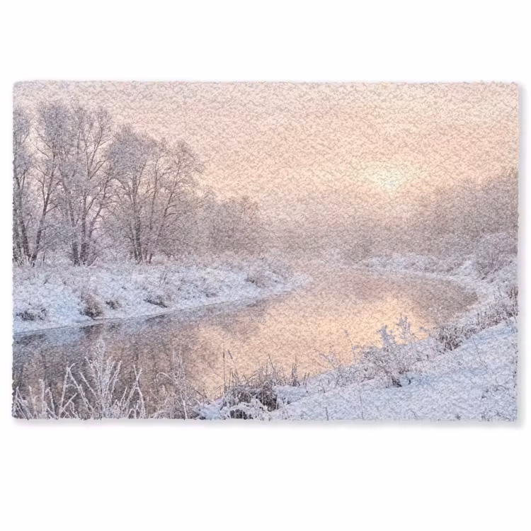 Deurmat - Rivier - Winter - Landschap - Sneeuw - Zonsopgang — 1