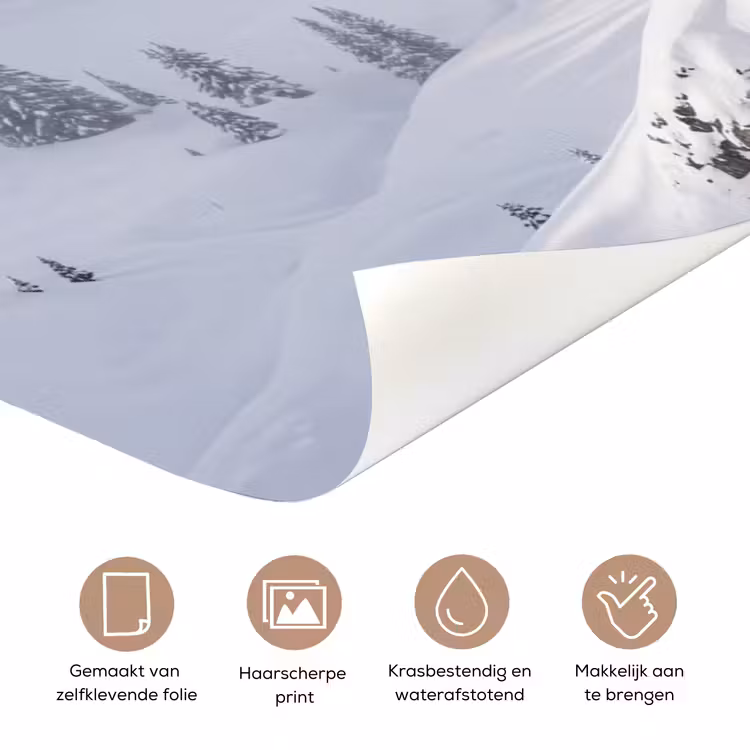 Deursticker - Berg - Sneeuw - Winter - Natuur - Wit — 3