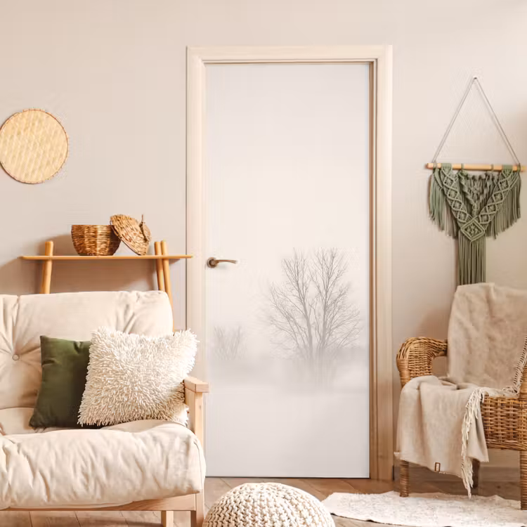 Deursticker - Boom - Mist - Sneeuw - Winter - Minimalistisch — 4
