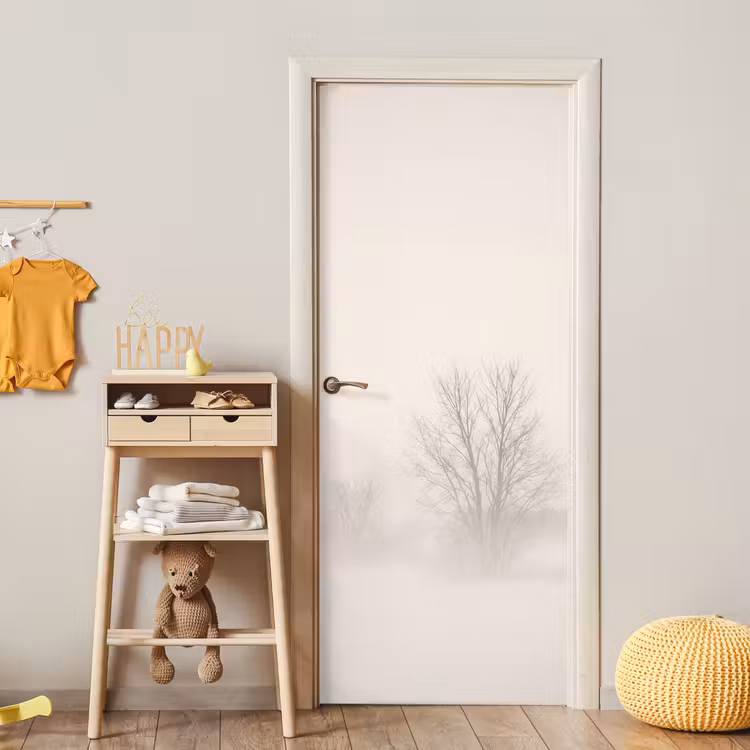 Deursticker - Boom - Mist - Sneeuw - Winter - Minimalistisch — 6