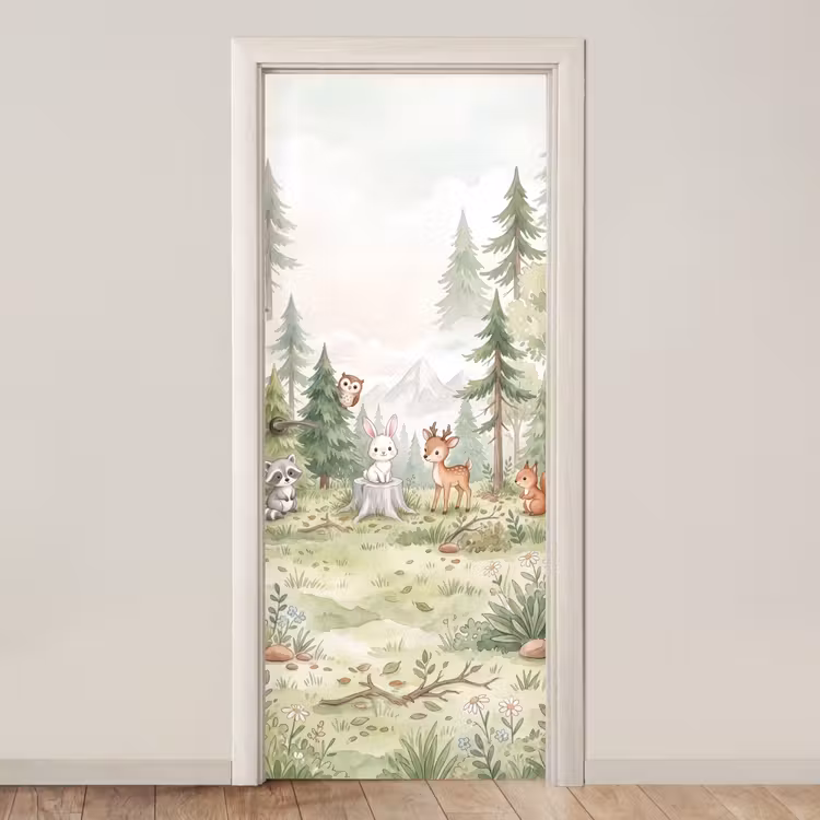 Deursticker - Bos - Dieren - Groen — 1