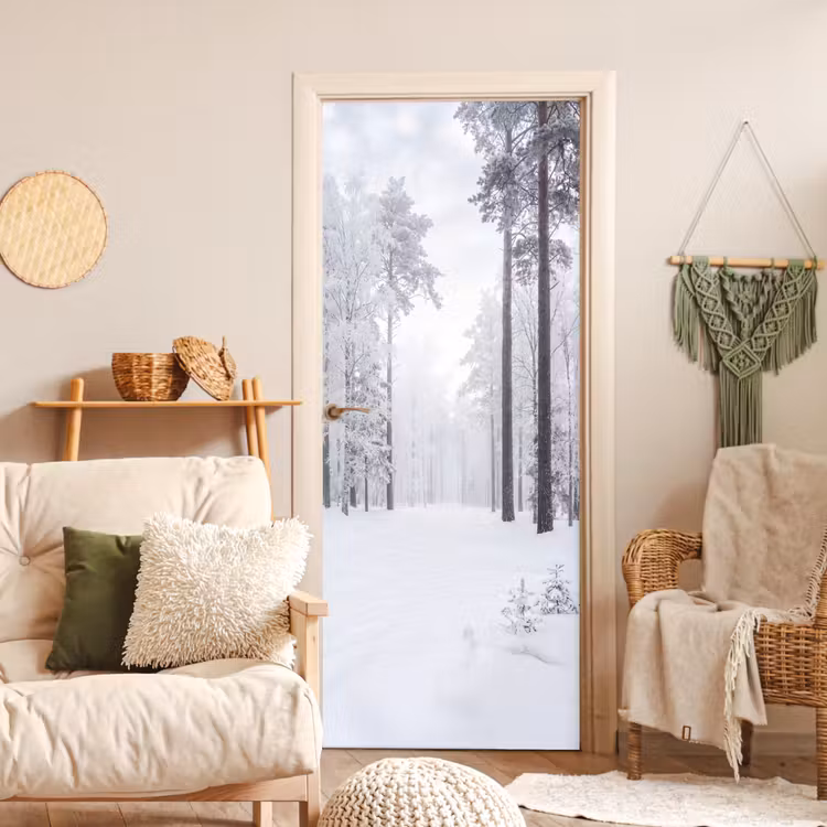 Deursticker - Bos - Sneeuw - Pad - Winter - Stilte — 4