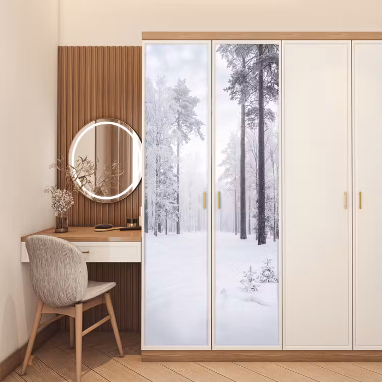 Deursticker - Bos - Sneeuw - Pad - Winter - Stilte — 5