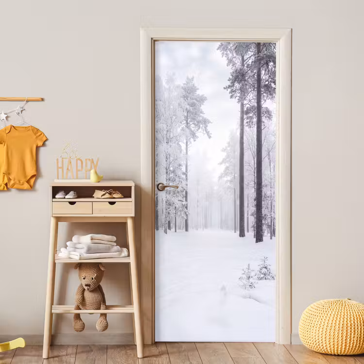 Deursticker - Bos - Sneeuw - Pad - Winter - Stilte — 6