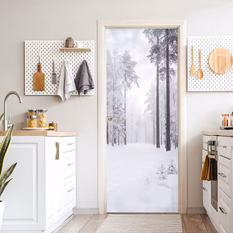 Deursticker - Bos - Sneeuw - Pad - Winter - Stilte — 7