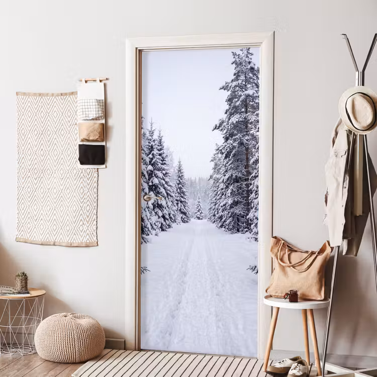 Deursticker - Bos - Winter - Sneeuw - Pad - Natuur — 8