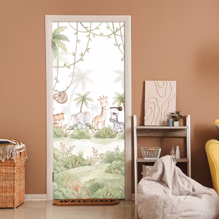 Deursticker - Dieren - Jungle - Pastel — 2