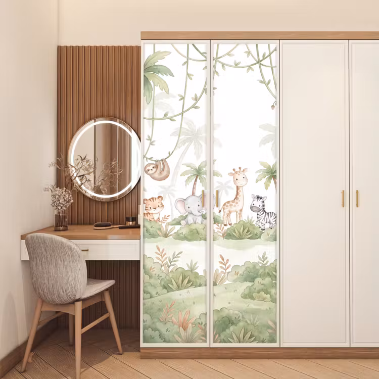 Deursticker - Dieren - Jungle - Pastel — 5