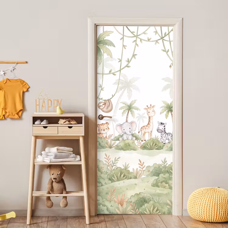 Deursticker - Dieren - Jungle - Pastel — 6