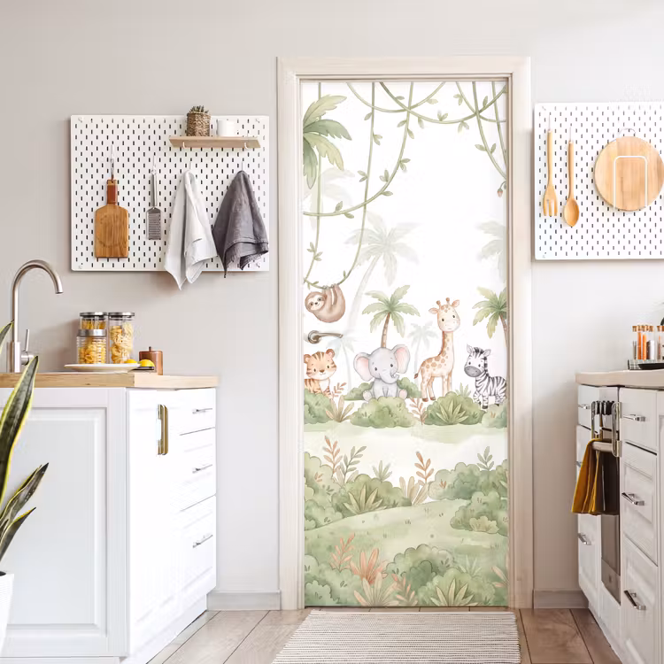 Deursticker - Dieren - Jungle - Pastel — 7