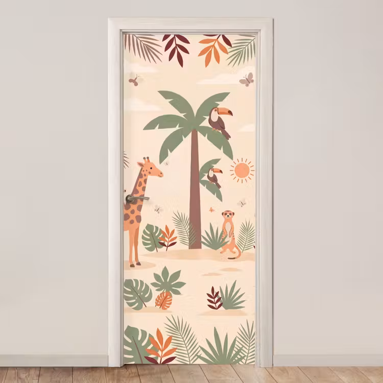 Deursticker - Dieren - Tropisch - Safari - Kleurrijk — 1