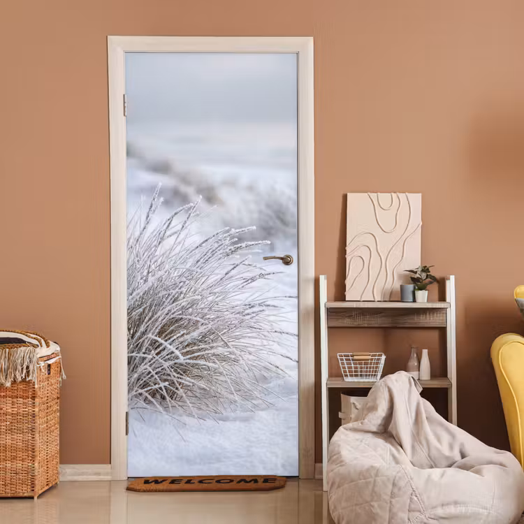 Deursticker - Duinen - Sneeuw - Strand - Winter - Serene — 2