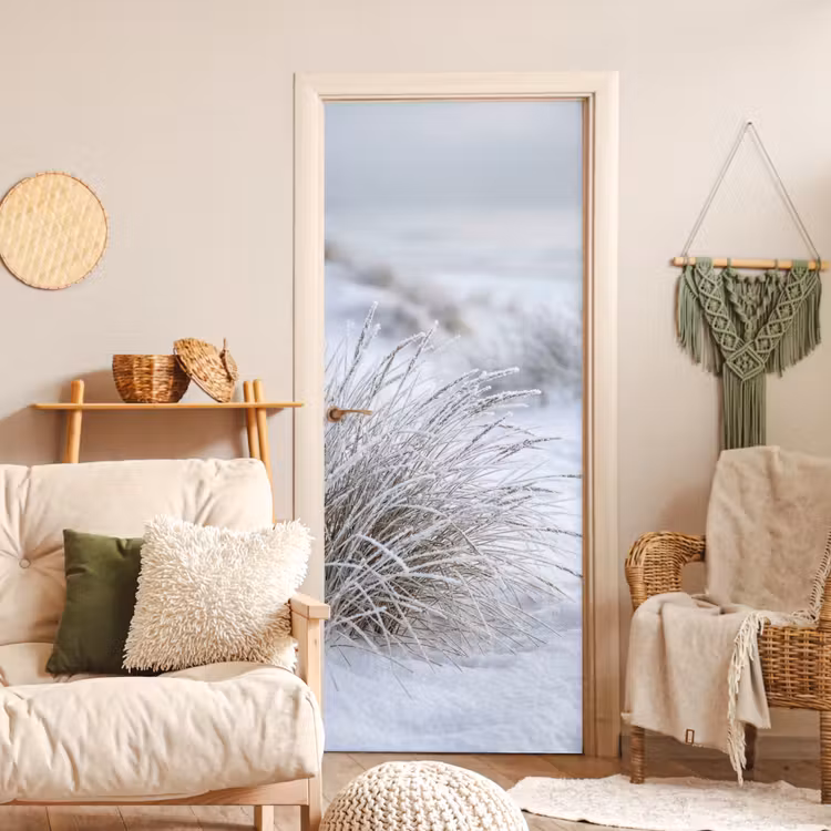 Deursticker - Duinen - Sneeuw - Strand - Winter - Serene — 4