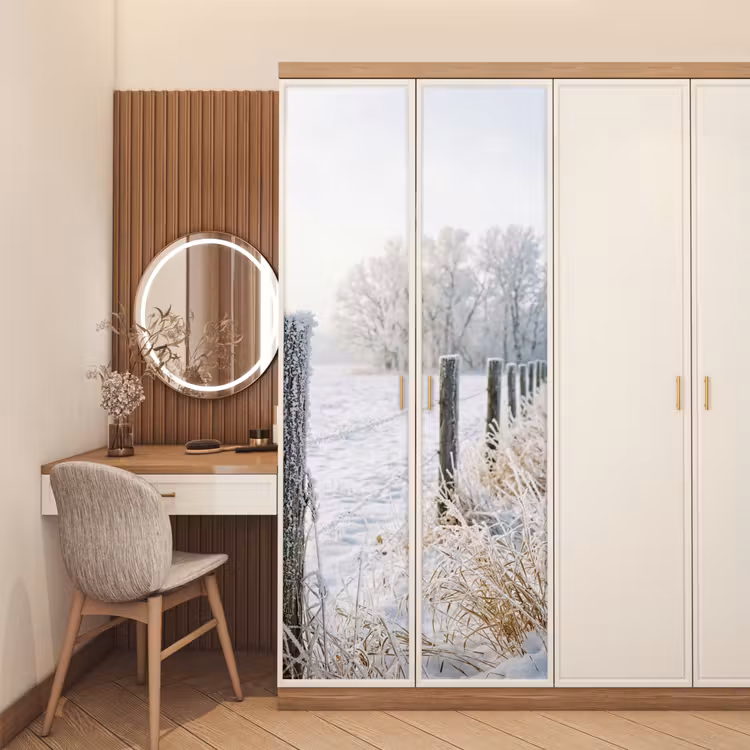 Deursticker - Hek - Sneeuw - Mist - Platteland - Nostalgisch — 5
