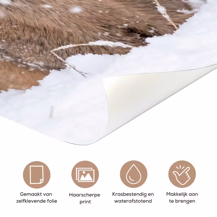 Deursticker - Hert - Sneeuw - Bos - Dieren - Vertederend — 3