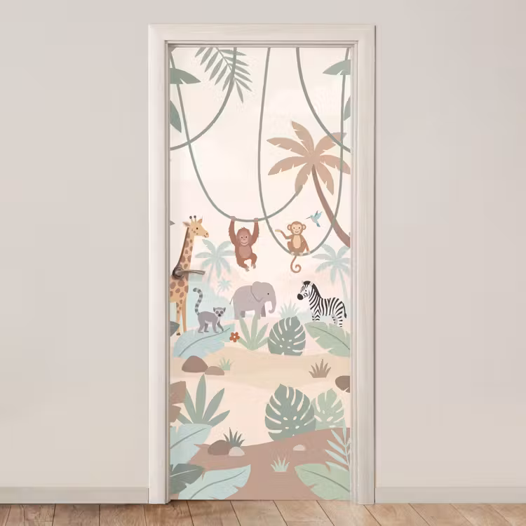 Deursticker - Jungle - Dieren - Groen — 1
