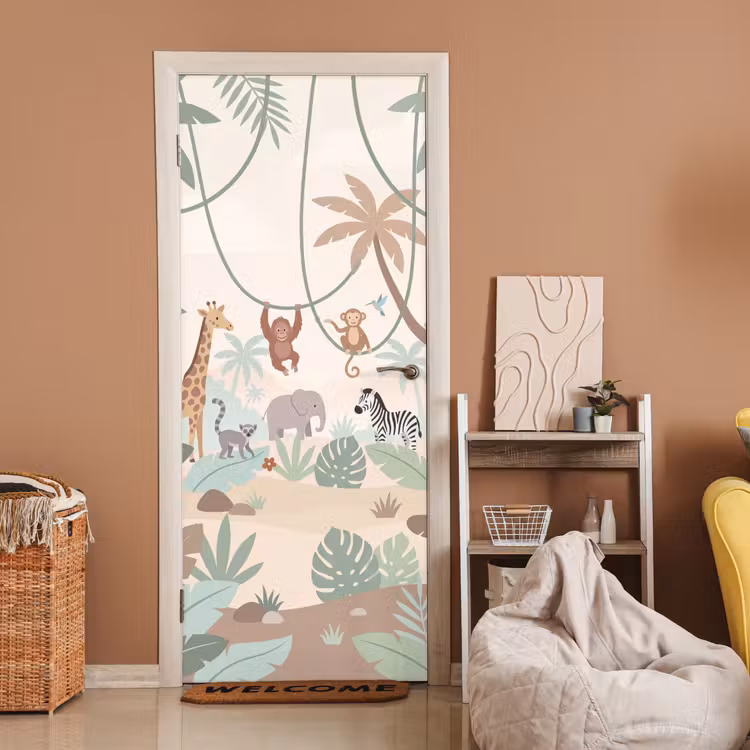 Deursticker - Jungle - Dieren - Groen — 2