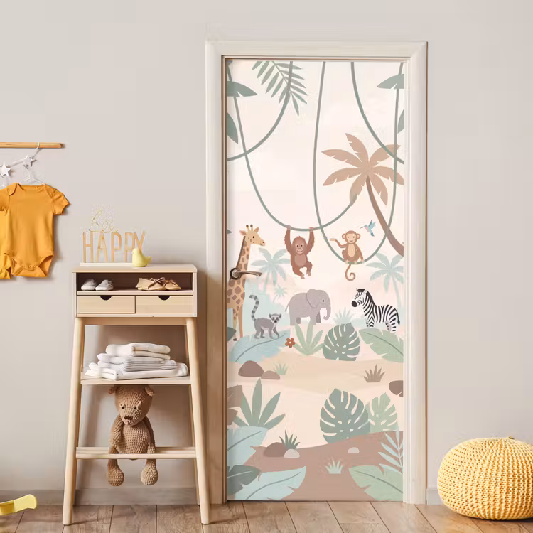 Deursticker - Jungle - Dieren - Groen — 6