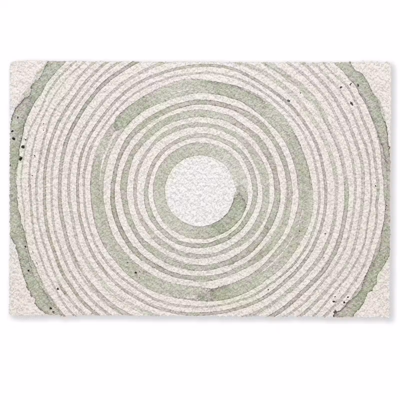Deurmat - Abstractie - Cirkels - Waterverf - Groen - Modern — 1