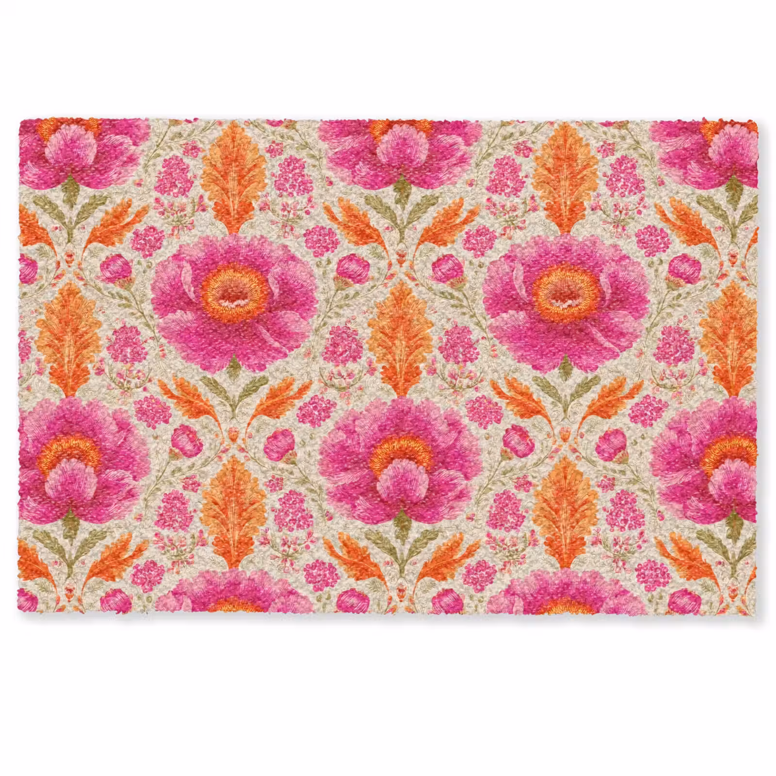 Deurmat - Bloemen - Barok - Roze - Oranje — 1