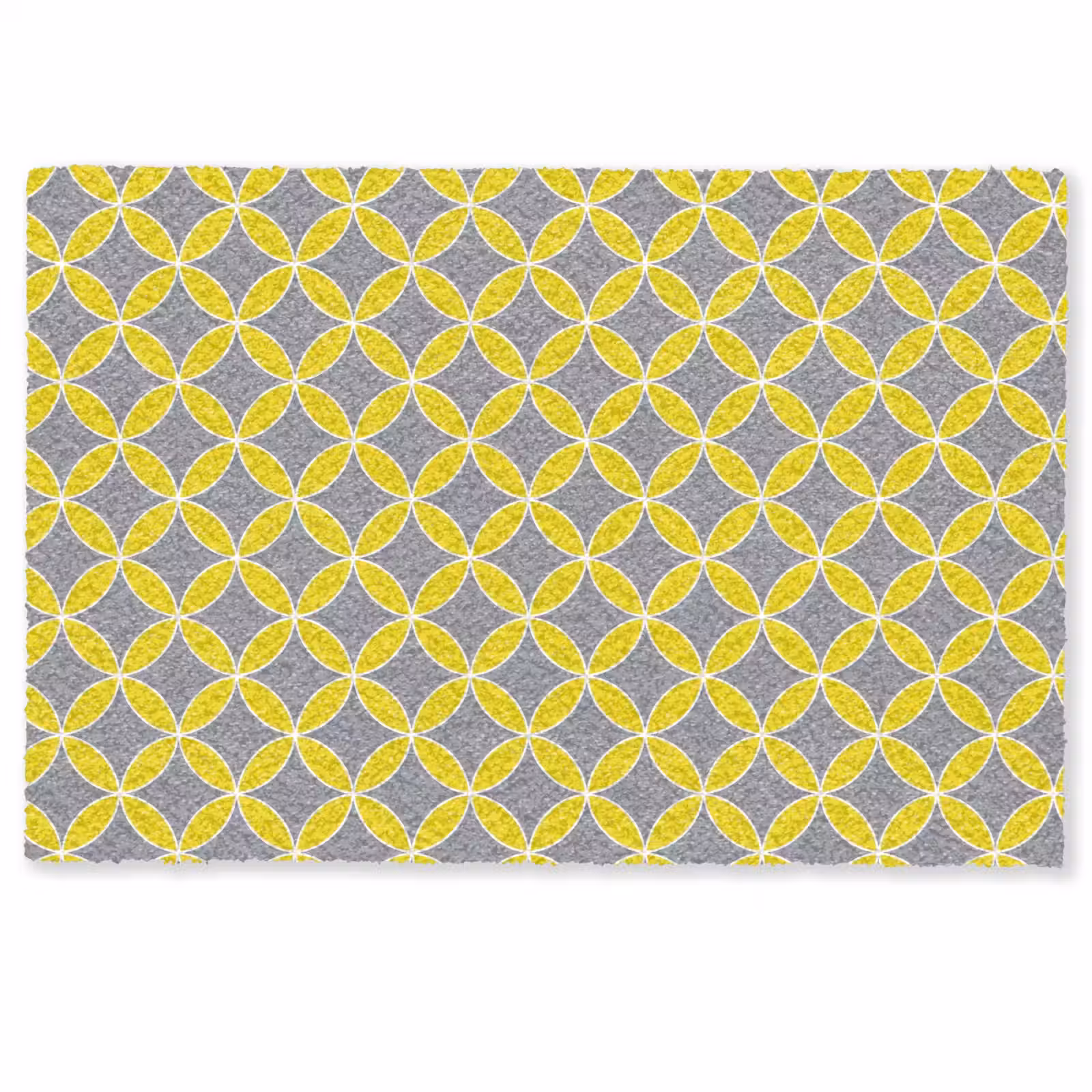 Deurmat - Geometrisch - Cirkels - Modern - Grijs - Geel — 1