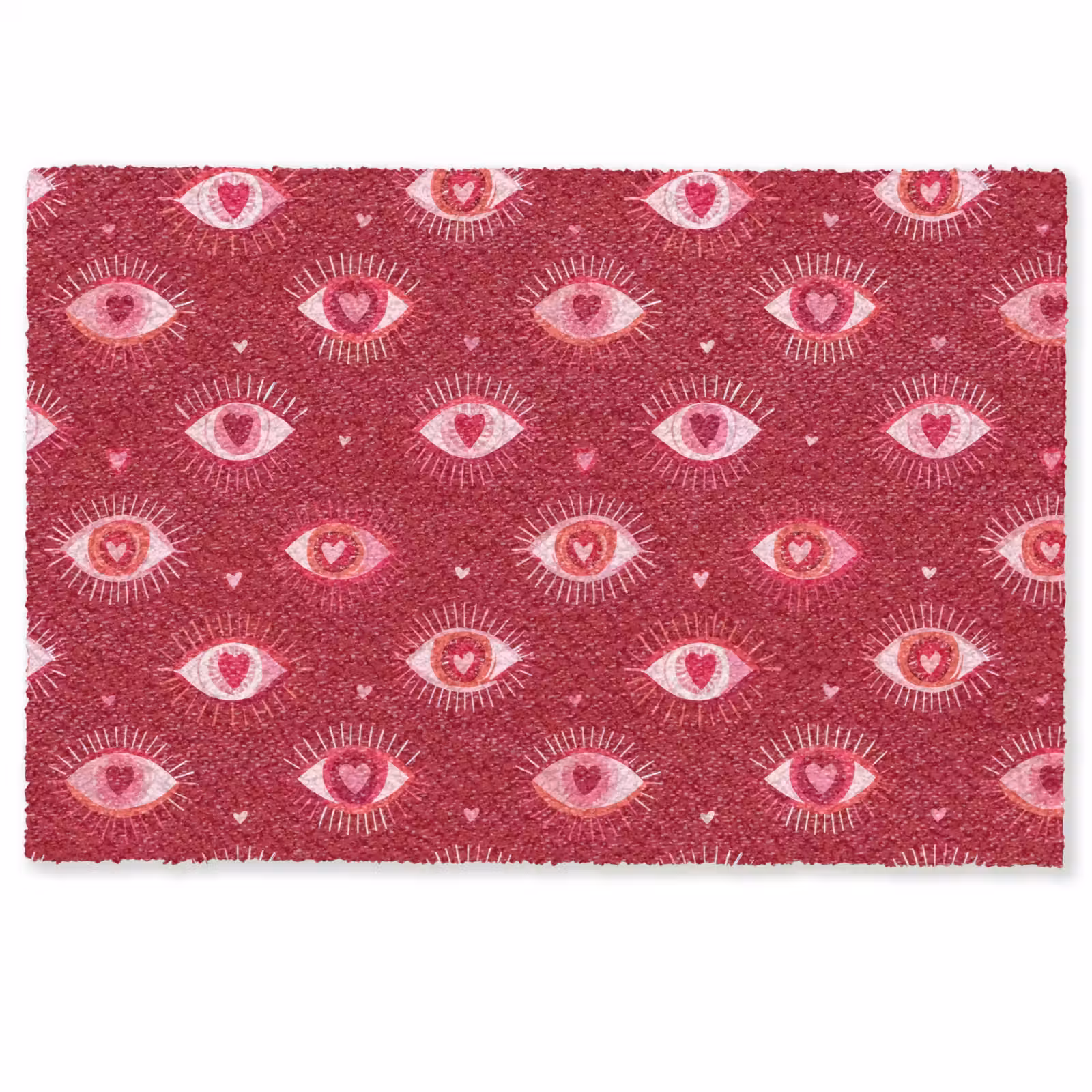 Deurmat - Ogen - Patroon - Roze - Donkerrood — 1