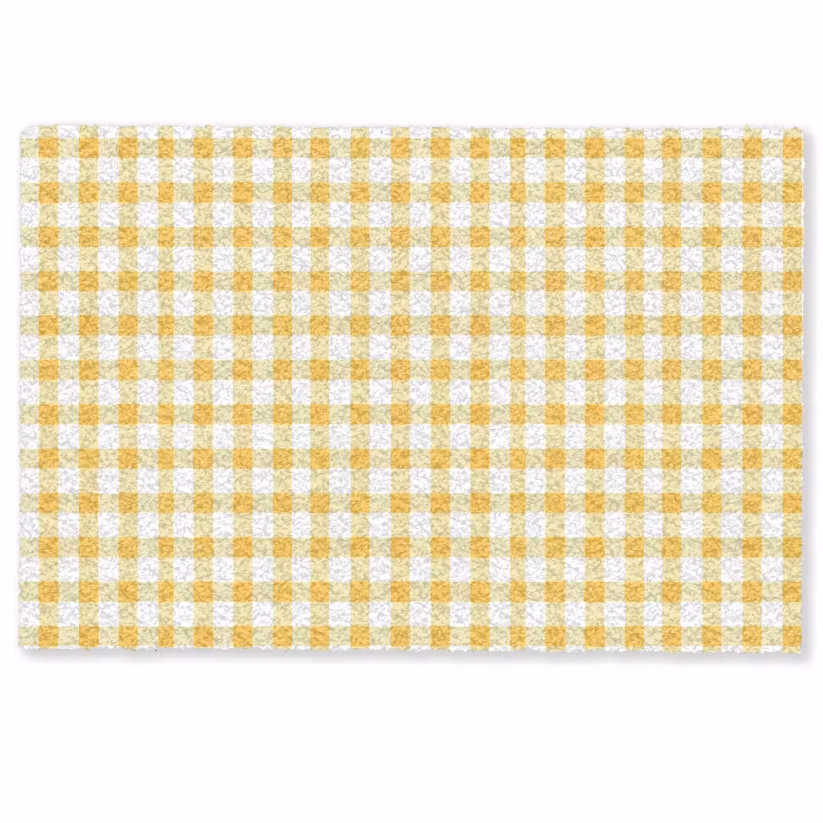 Deurmat - Ruit - Gingham - Klassiek - Geel en Wit — 1