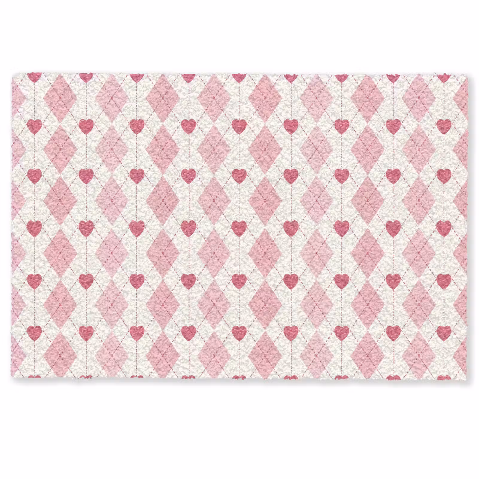 Deurmat - Ruiten - Klassiek - Roze - Wit — 1