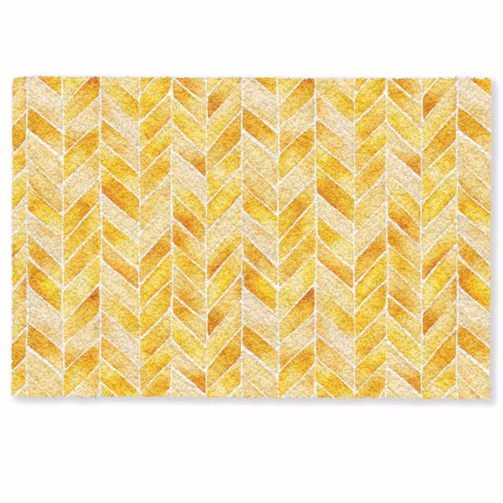 Deurmat - Visgraat - Aquarel - Patronen - Goudgeel — 1